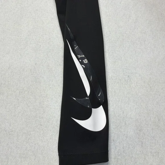 NIKE Black One Dri-Fit Swoosh Run Mid-Rise 7/8 Active Running Leggings Size S - Picture 2 of 15
